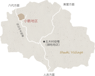 五木村地図 - 小鶴地区